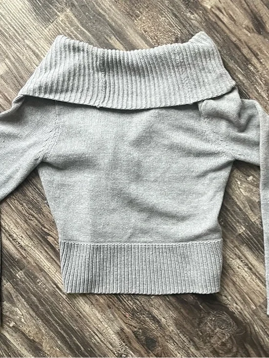 Chaps Light Gray Shawl-Collar Buttoned Cardigan - Picture 3 of 3